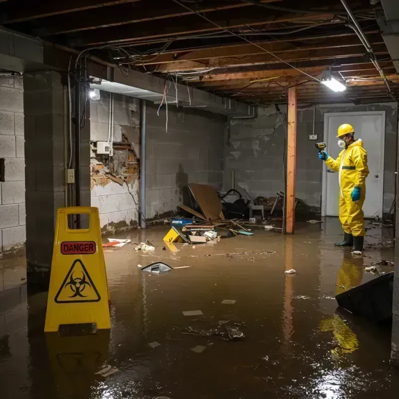 Flooded Basement Electrical Hazard in Waycross, GA Property